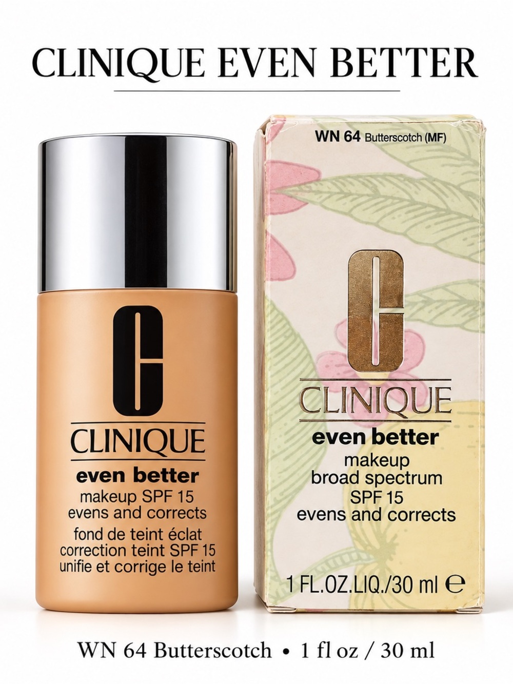 Clinique WN64 Butterscotch Even Better Makeup SPF 15 Dry - Combination Only NEW